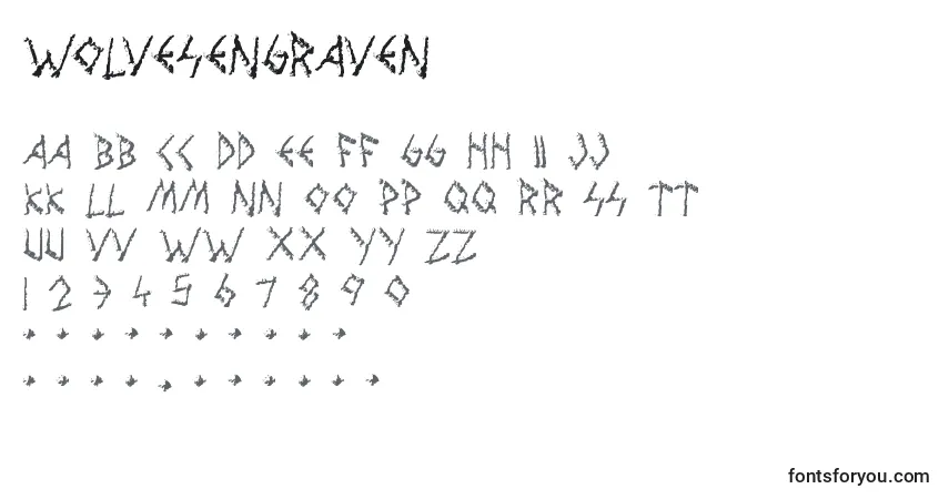 Шрифт WolvesEngraven – алфавит, цифры, специальные символы