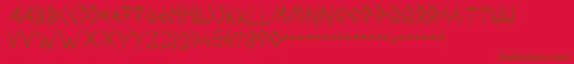 Police WolvesEngraven – polices brunes sur fond rouge
