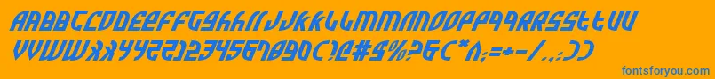 ZoneRiderExpItalic Font – Blue Fonts on Orange Background