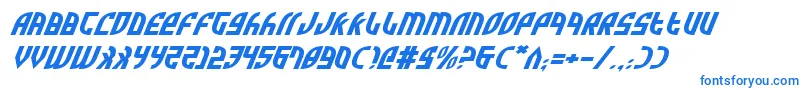 フォントZoneRiderExpItalic – 白い背景に青い文字