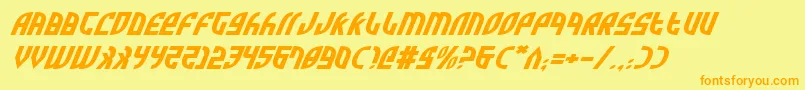 ZoneRiderExpItalic Font – Orange Fonts on Yellow Background