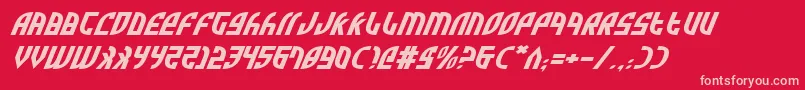 ZoneRiderExpItalic-Schriftart – Rosa Schriften auf rotem Hintergrund
