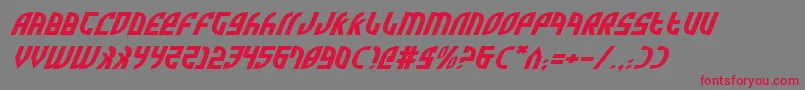 Шрифт ZoneRiderExpItalic – красные шрифты на сером фоне