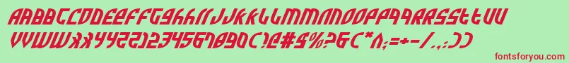 ZoneRiderExpItalic Font – Red Fonts on Green Background