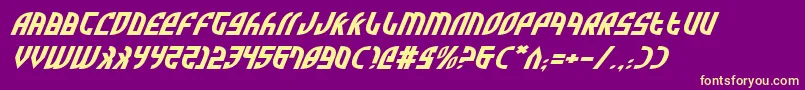 ZoneRiderExpItalic Font – Yellow Fonts on Purple Background
