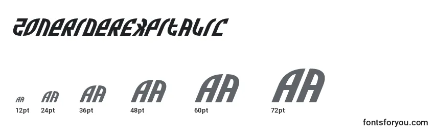 ZoneRiderExpItalic Font Sizes