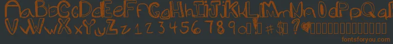 Fonte Goons – fontes marrons em um fundo preto