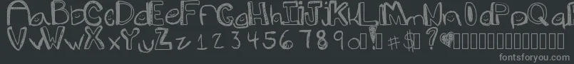 Goons-fontti – harmaat kirjasimet mustalla taustalla