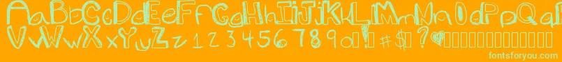 Czcionka Goons – zielone czcionki na pomarańczowym tle
