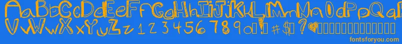 Goons-fontti – oranssit fontit sinisellä taustalla