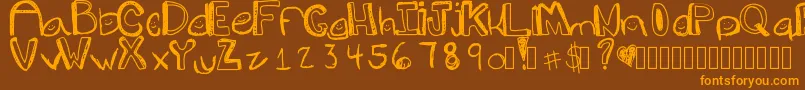 Fonte Goons – fontes laranjas em um fundo marrom