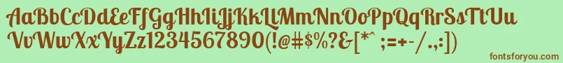 LobstertwoBold Font – Brown Fonts on Green Background