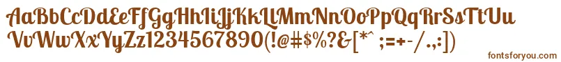 LobstertwoBold-fontti – ruskeat fontit valkoisella taustalla