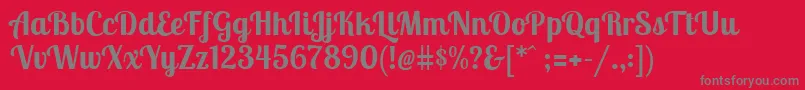 フォントLobstertwoBold – 赤い背景に灰色の文字