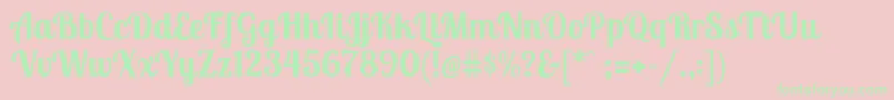 LobstertwoBold Font – Green Fonts on Pink Background