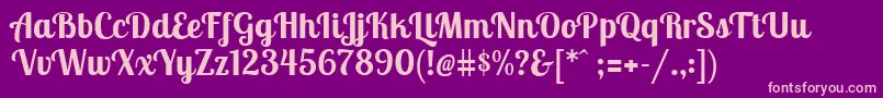 LobstertwoBold Font – Pink Fonts on Purple Background