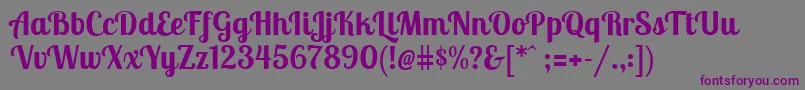 Шрифт LobstertwoBold – фиолетовые шрифты на сером фоне