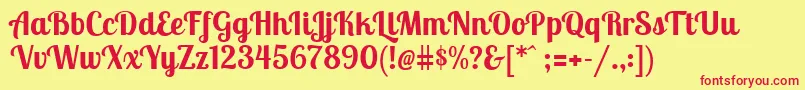 LobstertwoBold Font – Red Fonts on Yellow Background