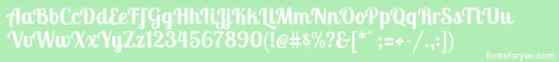 LobstertwoBold Font – White Fonts on Green Background