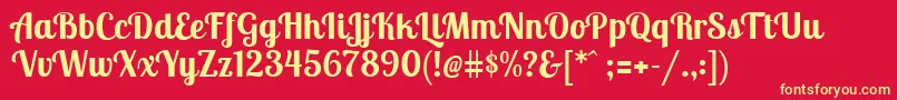 LobstertwoBold Font – Yellow Fonts on Red Background