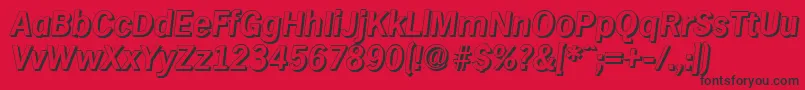 HamburgshadowBolditalic Font – Black Fonts on Red Background