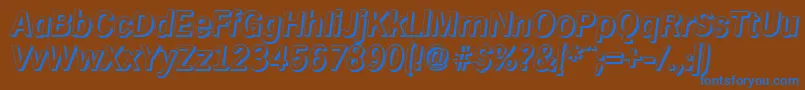 HamburgshadowBolditalic Font – Blue Fonts on Brown Background