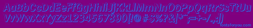Шрифт HamburgshadowBolditalic – синие шрифты на фиолетовом фоне