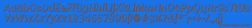 HamburgshadowBolditalic Font – Brown Fonts on Blue Background