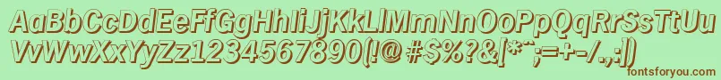 HamburgshadowBolditalic Font – Brown Fonts on Green Background