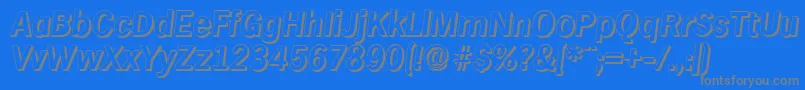 HamburgshadowBolditalic-fontti – harmaat kirjasimet sinisellä taustalla