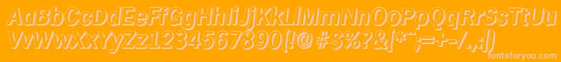 HamburgshadowBolditalic Font – Pink Fonts on Orange Background