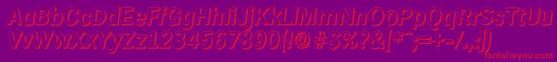 HamburgshadowBolditalic-fontti – punaiset fontit violetilla taustalla