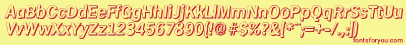 フォントHamburgshadowBolditalic – 赤い文字の黄色い背景