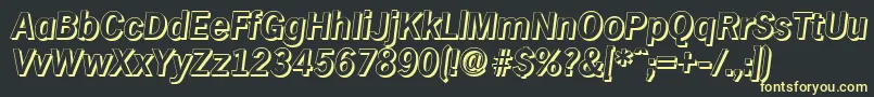 HamburgshadowBolditalic Font – Yellow Fonts on Black Background
