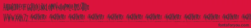 Nightmare5 Font – Black Fonts on Red Background