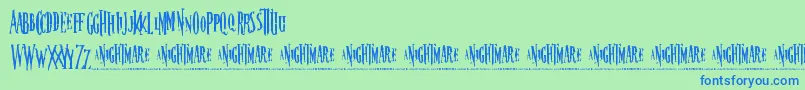 Police Nightmare5 – polices bleues sur fond vert