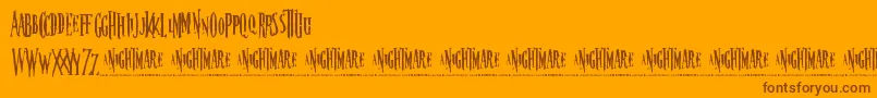 Nightmare5 Font – Brown Fonts on Orange Background