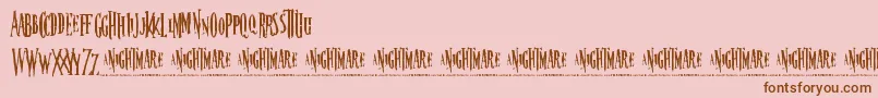 Шрифт Nightmare5 – коричневые шрифты на розовом фоне