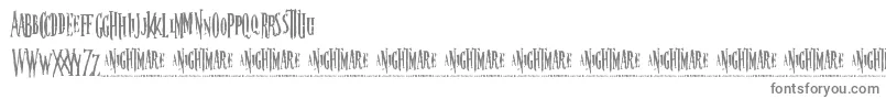 フォントNightmare5 – 白い背景に灰色の文字