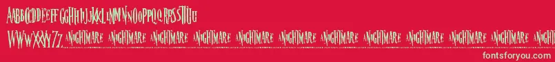 fuente Nightmare5 – Fuentes Verdes Sobre Fondo Rojo