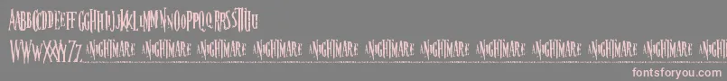 Czcionka Nightmare5 – różowe czcionki na szarym tle