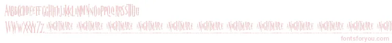 Nightmare5-Schriftart – Rosa Schriften auf weißem Hintergrund