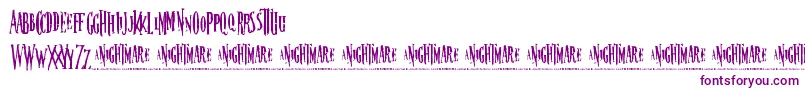 フォントNightmare5 – 白い背景に紫のフォント