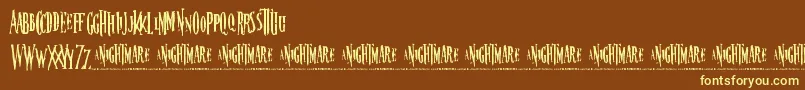 Czcionka Nightmare5 – żółte czcionki na brązowym tle