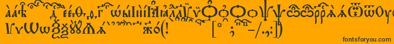 フォントTriodionKucs – 黒い文字のオレンジの背景