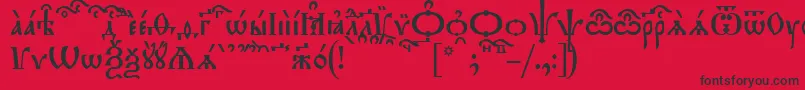 フォントTriodionKucs – 赤い背景に黒い文字