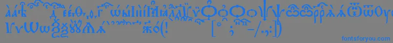 TriodionKucs Font – Blue Fonts on Gray Background