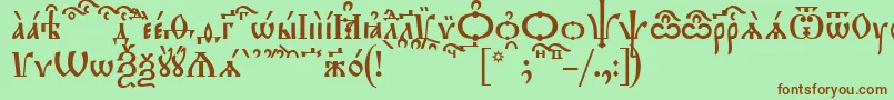 Czcionka TriodionKucs – brązowe czcionki na zielonym tle
