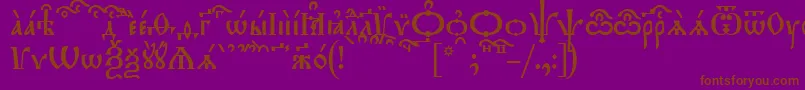 TriodionKucs Font – Brown Fonts on Purple Background