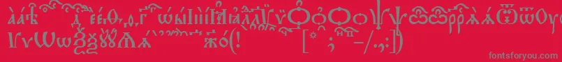 More about TriodionKucs Font TriodionKucs Font – Gray Fonts on Red Background